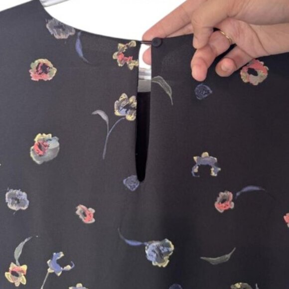 Lila Rose navy blue floral long sleeve ruffle dress size 2 - Picture 6 of 8